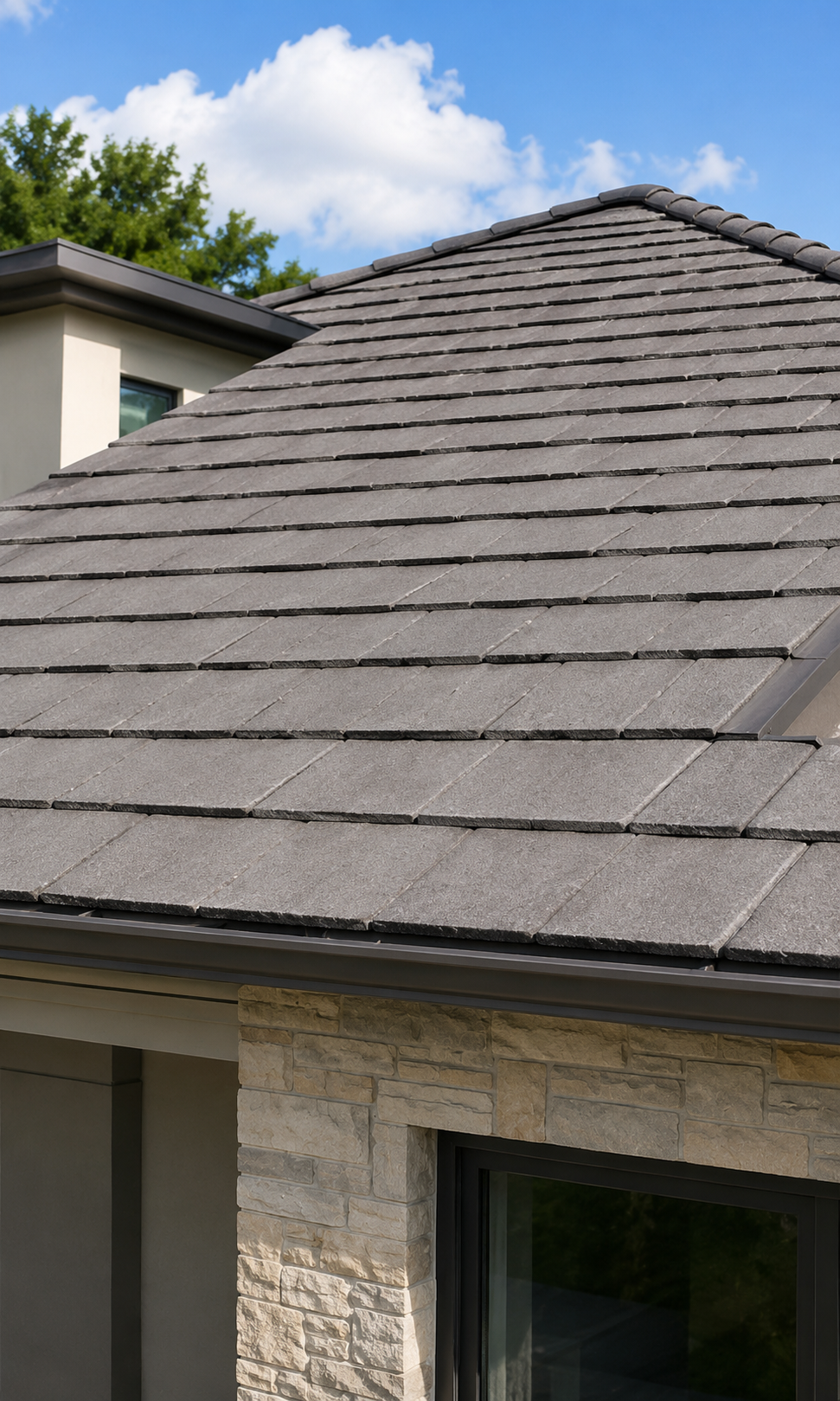 Concrete tile roofing